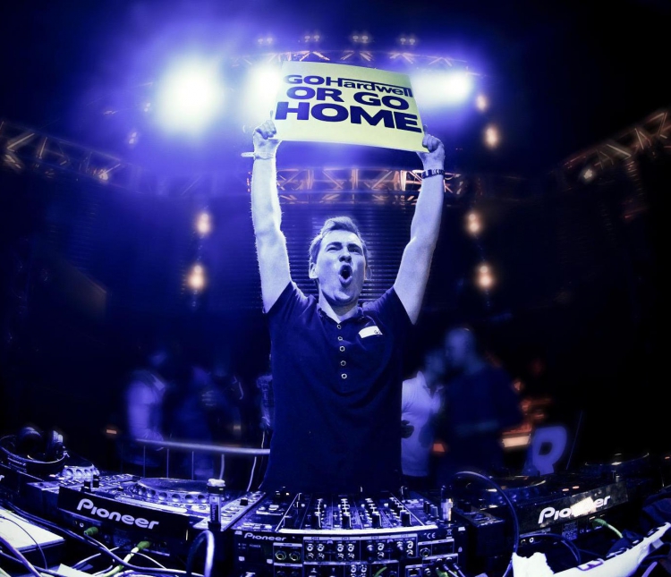 Hardwell para su set para detener una pelea