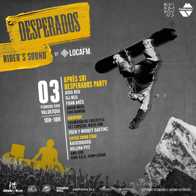 NO SON LOS ALPES, ES VALDESQUÍ: MÚSICA, FREESTYLE Y NIEVE EN DESPERADOS RIDER´S SOUND BY LOCA FM